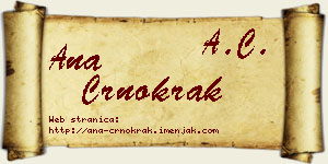Ana Crnokrak vizit kartica